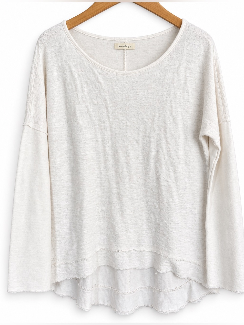 Anthropologie Sundays One XL cream beach slubresort lounge relax boho top